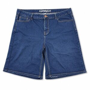 Copper Flash Womens Denim Shorts Sz 20W Curvy Dark Wash Cameron Stretch EUC